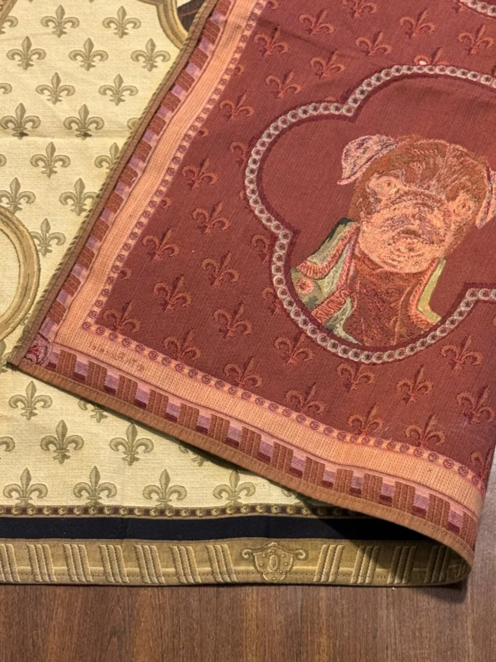 Thierry Poncelet Aristocratic Dogs Woven Tapestry Throw Belgian Jacquard